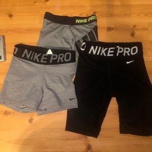 Three nike pro shorts !! (small and x small)
